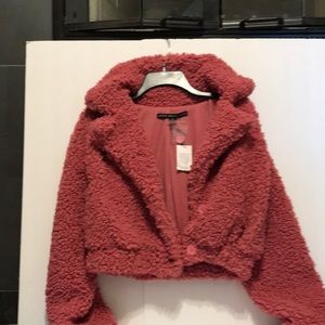 Hyfve Hyfve Hyfve Jacket Plum/ Pink  Faux Fur NWT Size  Small